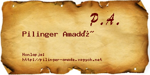 Pilinger Amadé névjegykártya
